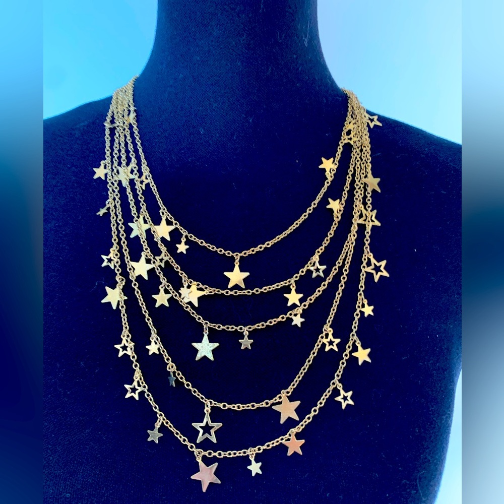 Layered gold Star necklace